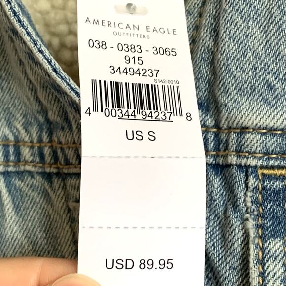 NWT Aerie Sherpa Collared Trucker Denim Jacket in Blue - Picture 9 of 9